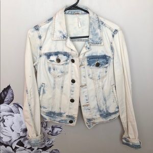 Free people distressed denim jacket